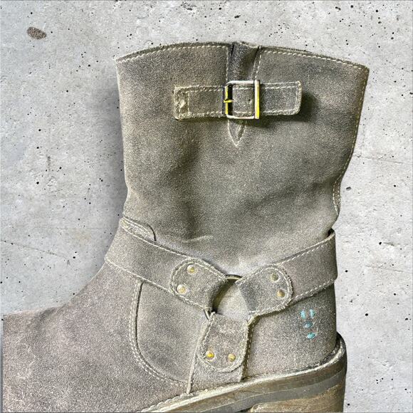 ROAN by Bed Stu Emerson Grey Suede Rust 7.5M Moto Motorcycle Soft - Picture 4 of 13